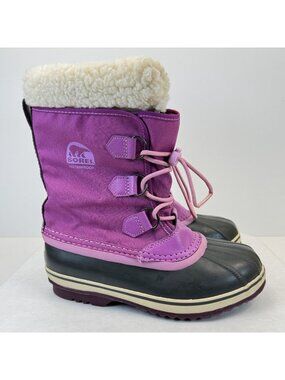 Sorel Yoot Pac Waterproof Winter Snow Boots Womens Size 5 Fuchsia Pink Lined
